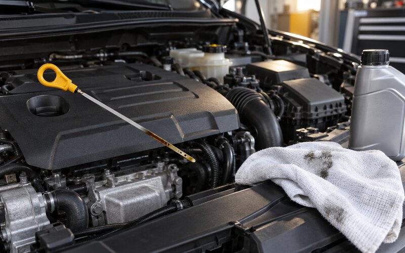 Otomobil motor yağı seviye çubuğu kontrolü